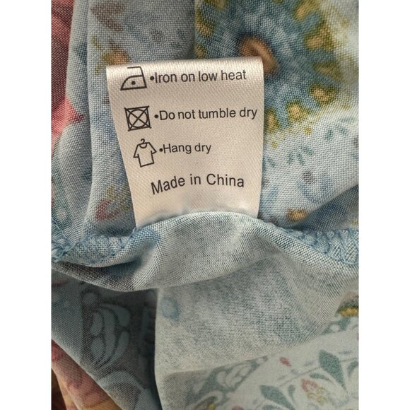 Teal Multi-Color Medallion Print Faux-Wrap Stretch Knit Dress Size 4XL Plus Size - Picture 6 of 7